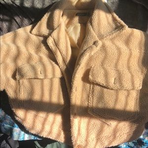 Boohoo cropped teddy jacket
